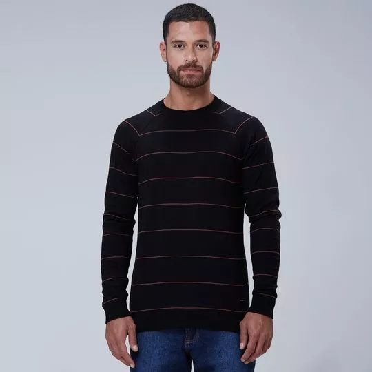 Suéter Listrado- Preto & Marrom