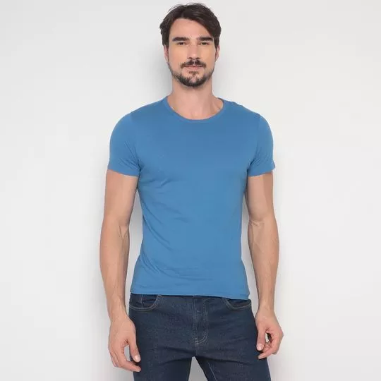 Camiseta Básica- Azul
