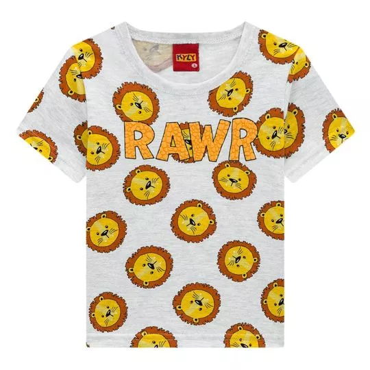 Camiseta Com Recortes- Cinza & Amarela