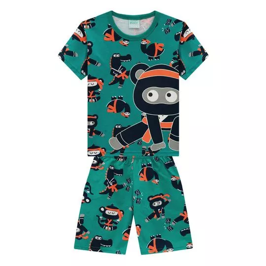 Pijama Ninja- Verde Escuro & Preto