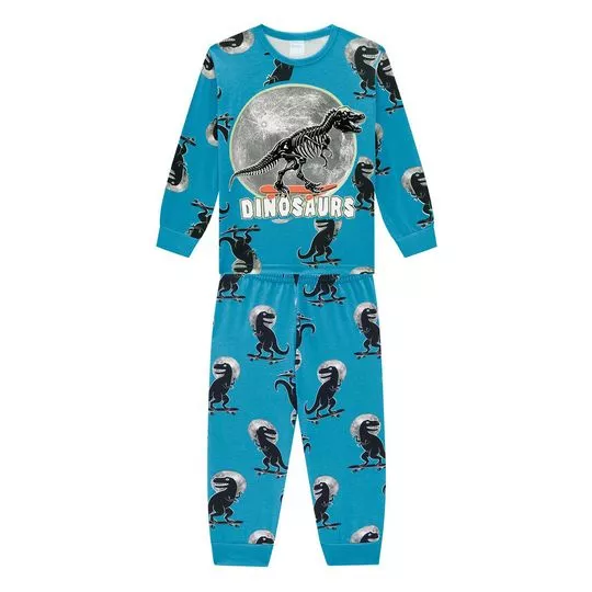 Pijama Dinossauros- Azul & Preto