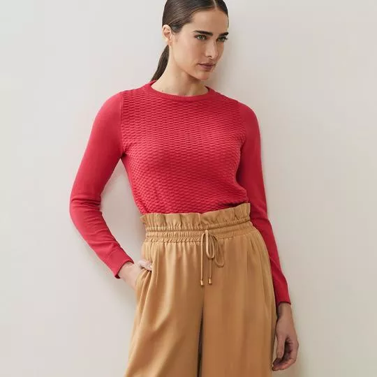 Suéter Em Tricô- Rosa