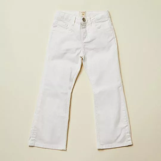 Calça Jeans Flare Em Sarja- Branca