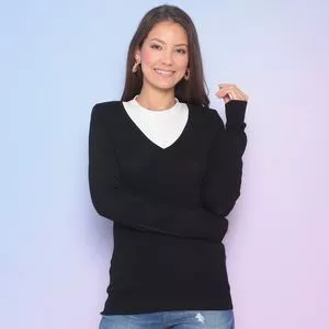 Suéter Básico<BR>- Preto
