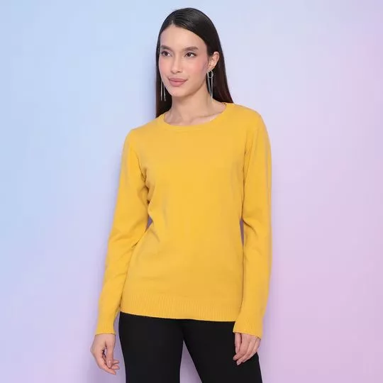 Suéter Em Tricô- Amarelo