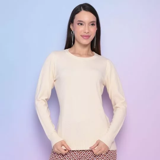 Suéter Em Tricô- Off White