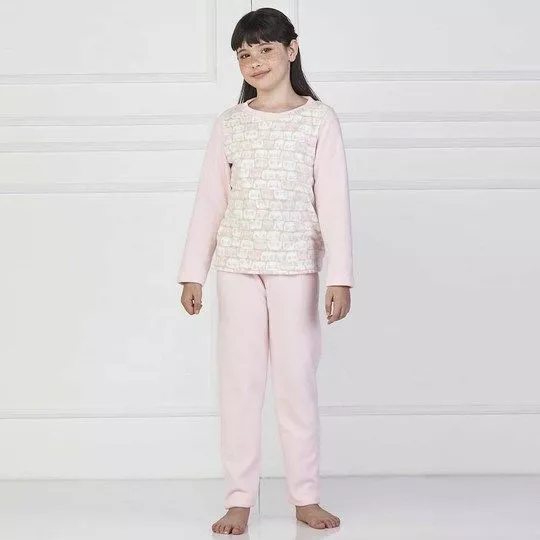 Pijama Gatinhos- Rosa Claro & Off White