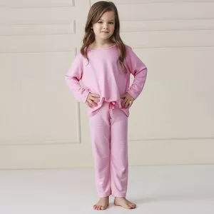 Pijama Poás<BR>- Rosa & Branco