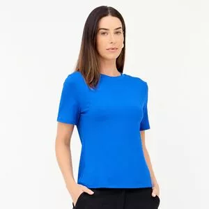 Camiseta Canelada<BR>- Azul Royal