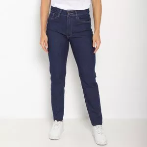 Calça Jeans Skinny Com Bolsos<BR>- Azul