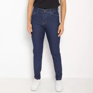 Calça Jeans Skinny Com Bolsos<BR>- Azul