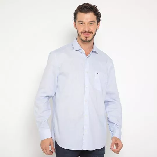 Camisa Regular Fit Xadrez- Azul & Branca