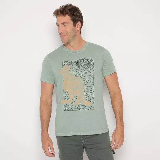 Camiseta Canguru- Verde Claro & Preta