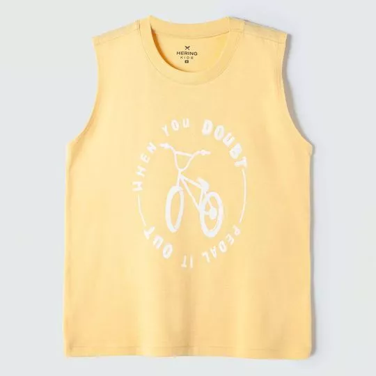 Regata Bicicleta- Amarelo Claro & Branca