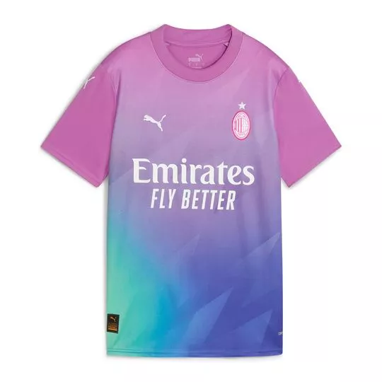 Camiseta AC Milan®- Lilás & Branca