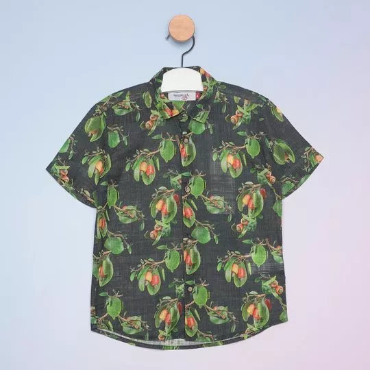 Camisa Infantil Cajueiro- Preta & Verde- Reserva Mini