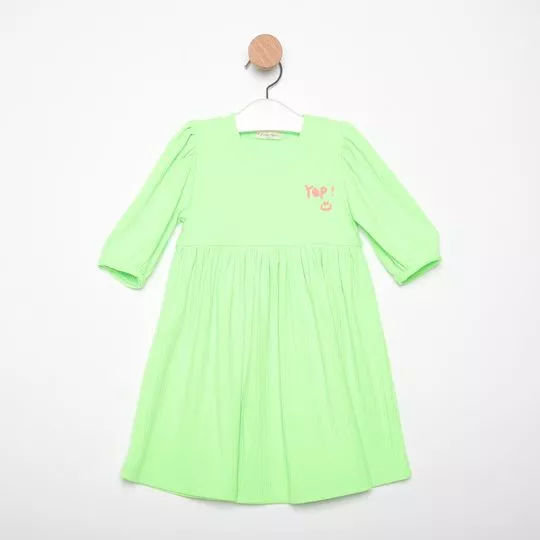 Vestido Yep!- Verde Limão & Rosa- MiniTips