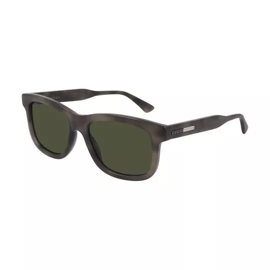 Óculos De Sol Quadrado - Cinza & Cinza Escuro - Gucci