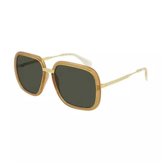 Óculos De Sol Quadrado- Amarelo & Preto- Gucci