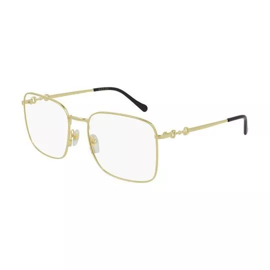 Armação Quadrada Para Óculos De Grau- Dourada- Gucci