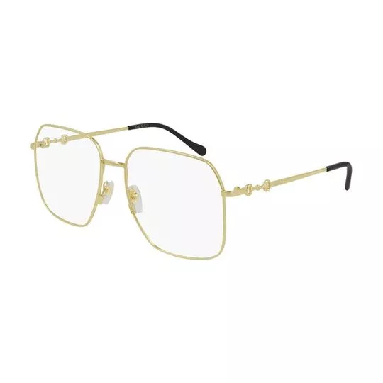 Armação Quadrada Para Óculos De Grau- Dourada- Gucci