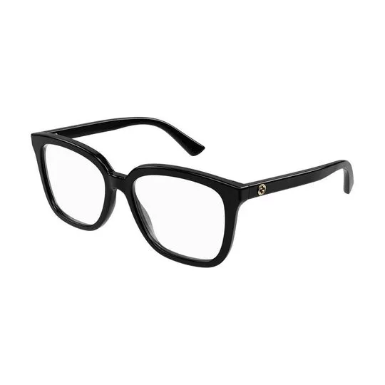 Armação Quadrada Para Óculos De Grau- Preta- Gucci