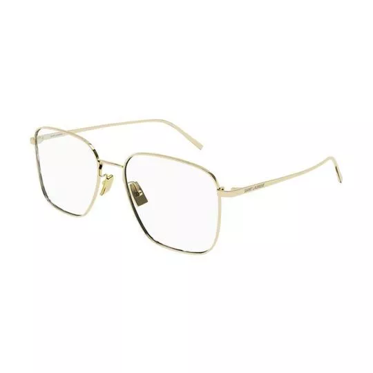 Armação Quadrada Para Óculos De Grau- Dourada- Saint Laurent