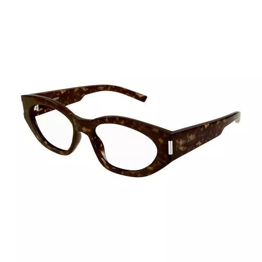 Armação Arredondada Para Óculos De Grau- Marrom Escuro & Marrom- Saint Laurent