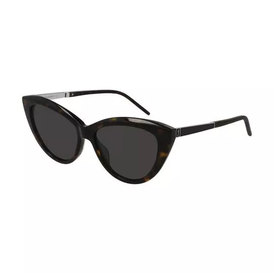 Óculos De Sol Gatinho- Marrom Escuro & Preto- Saint Laurent