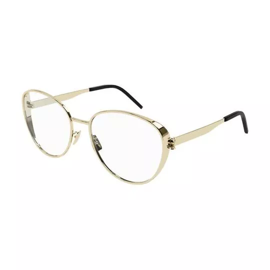 Armação Arredondada Para Óculos De Grau- Dourada- Saint Laurent