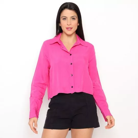 Camisa Com Recortes- Pink- Sommer