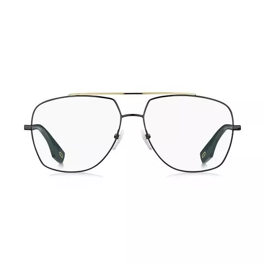 Armação Aviador Para Óculos De Grau- Verde Escuro & Dourada- Marc Jacobs