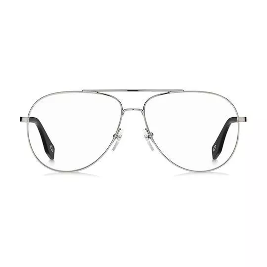 Armação Aviador Para Óculos De Grau- Prateada & Preta- Marc Jacobs