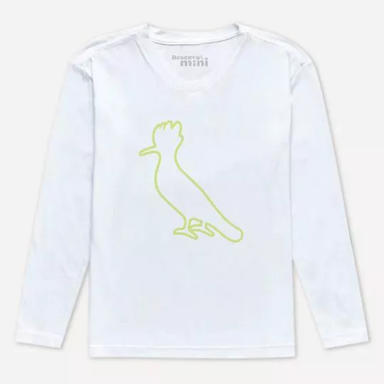 Camiseta Reserva Mini®- Branca & Verde Claro- Reserva Mini