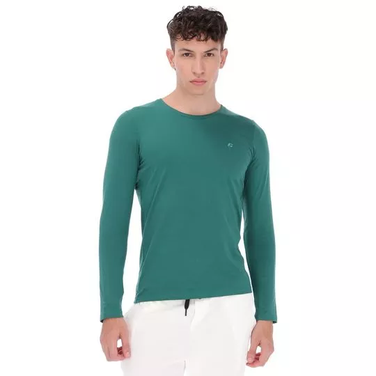 Camiseta Básica Colcci®- Verde- Colcci