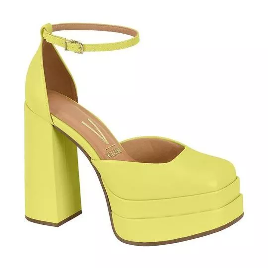 Sapato Meia Pata- Verde Limão- Salto: 12cm- Vizzano