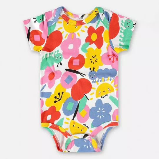Body Floral- Branco & Rosa- Up Baby & Up Kids