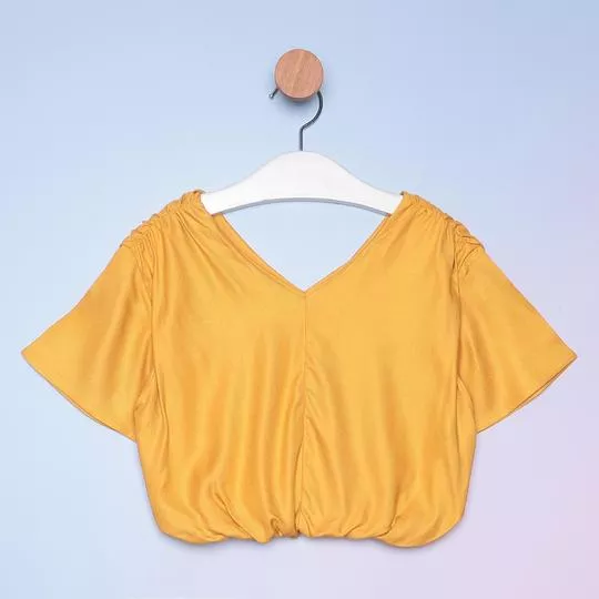 Cropped Liso- Amarelo- Hering Kids