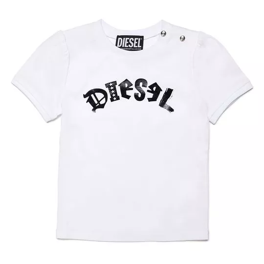 Blusa Infantil Diesel®- Branca & Preta- Diesel