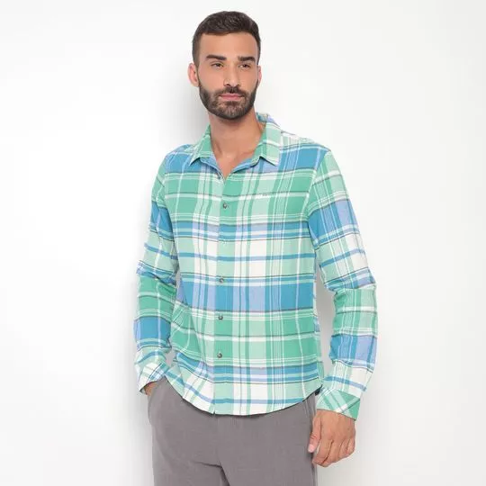Camisa Xadrez- Azul & Verde-  Colcci