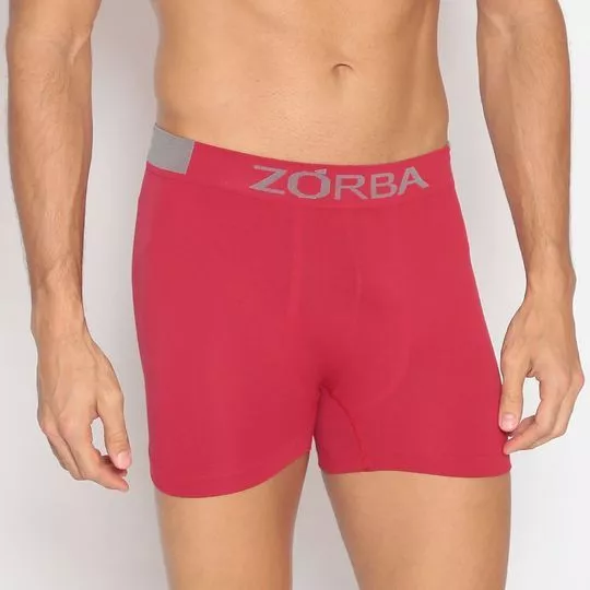 Cueca Boxer Zorba®- Vermelha & Cinza-  Zorba