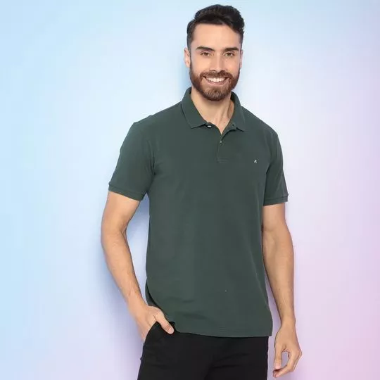 Polo Replay®- Verde Militar-  Canal - Replay