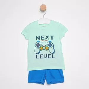 Pijama Next Level<BR>- Verde Água & Azul