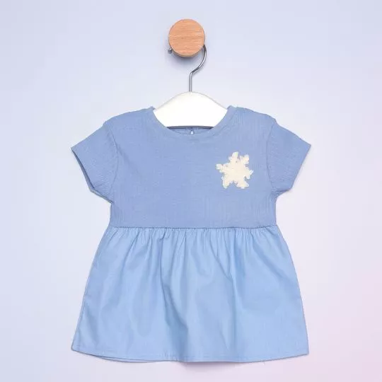 Vestido Com Recortes- Azul- Hering Kids