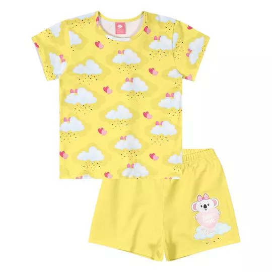 Pijama Infantil Nuvens- Amarelo Claro & Branco- LILICA RIPILICA & TIGOR