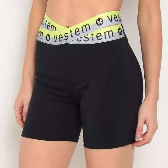 Short Vestem®- Preto & Amarelo Neon- Vestem