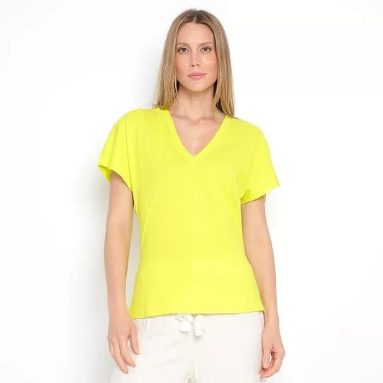 Camiseta Com Recortes- Verde Limão- ZINCO