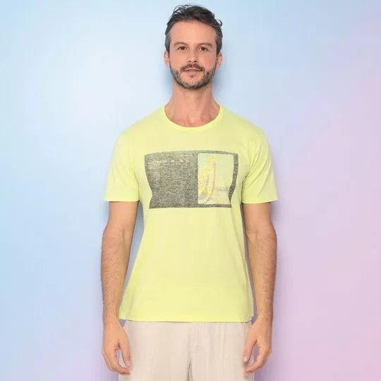 Camiseta Abstrata- Verde Limão & Preta- Acostamento