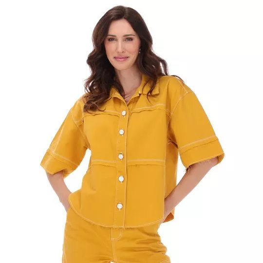 Camisa Com Recortes- Amarela- ZINCO