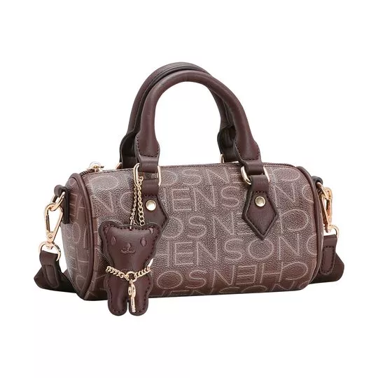 Bolsa Transversal Com Pingente- Marrom- 18x22x10cm- Chenson